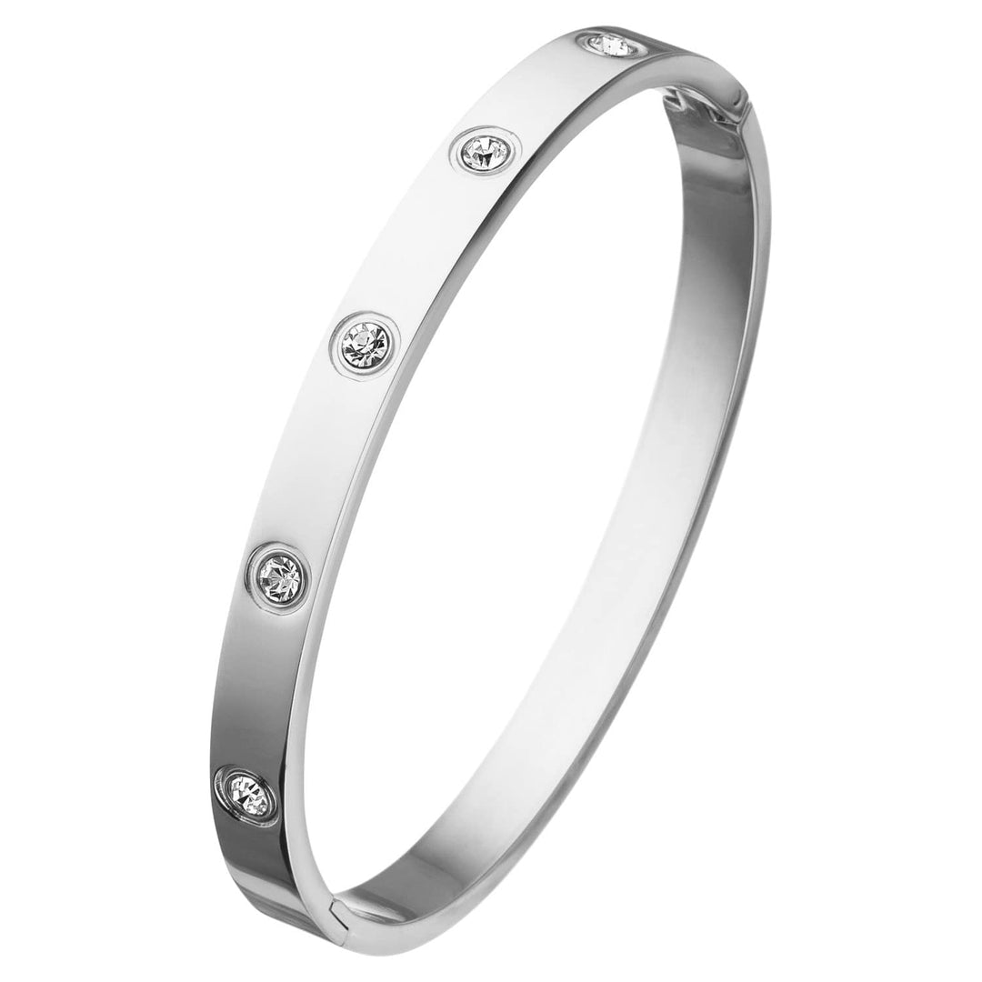Zirkonia Armreif Silber wasserfest Damen Edelstahl