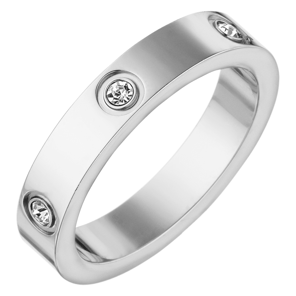Zirkonia Ring Silber wasserfest Fingerring Damen Edelstahl