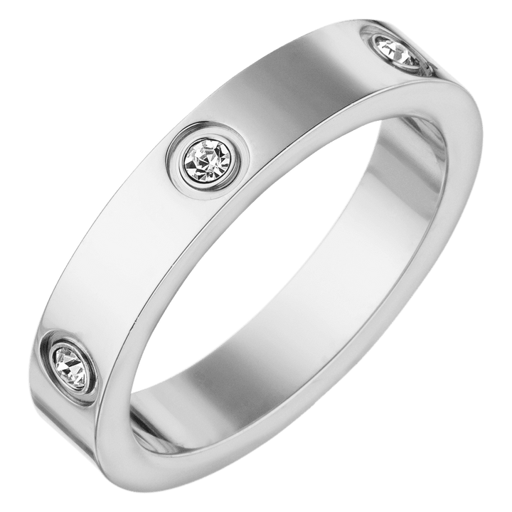 Zirkonia Ring Silber wasserfest Fingerring Damen Edelstahl