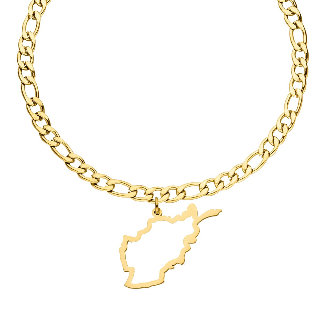 Afghanistan Armband 18K vergoldet Land Umriss wasserfest