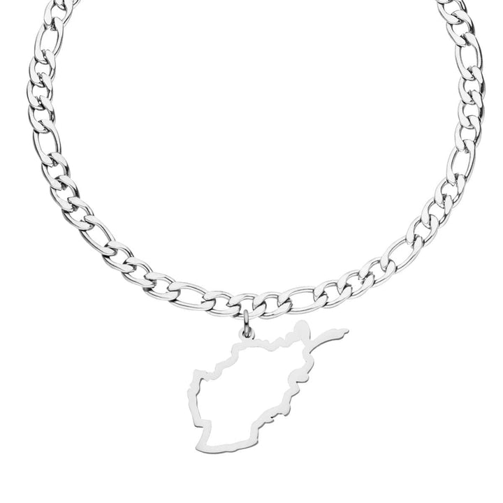Afghanistan Umriss Armband Silber wasserfest Damen