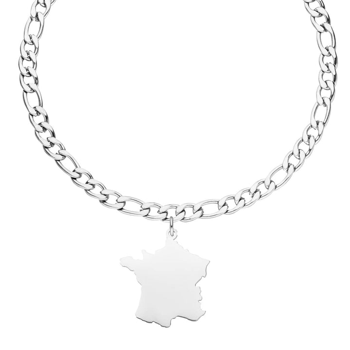 Französischer Landumriss Armband Silber wasserfest Damen