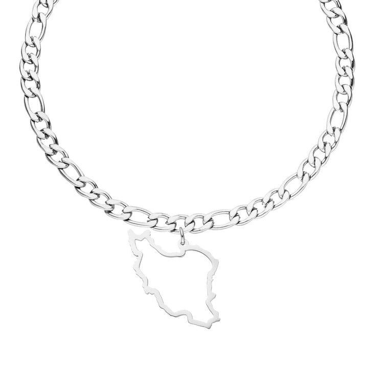 Iranisches Armband Silber Damen wasserfest Landumriss