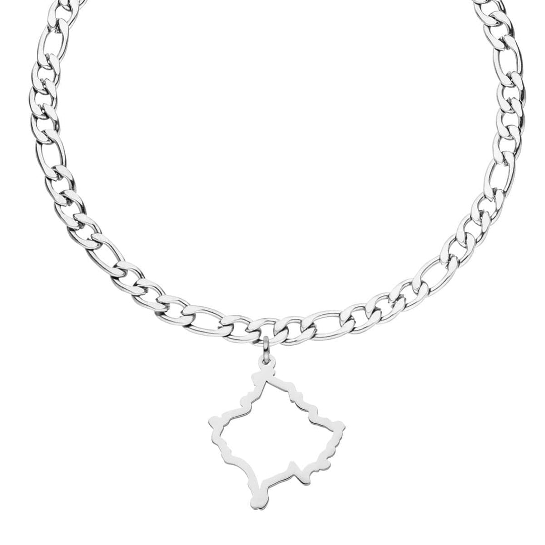 Kosovo Armband Landumriss Silber Damen Edelstahl