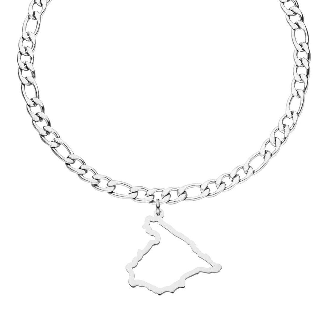 Spanisches Armband Silber Damen Edelstahl Landumriss Anhänger