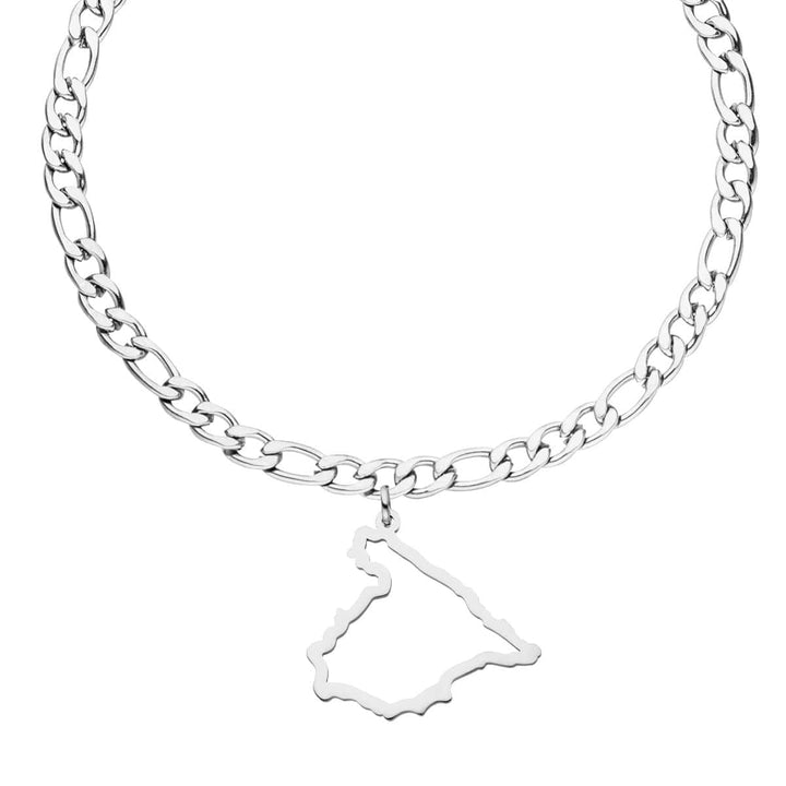 Spanisches Armband Silber Damen Edelstahl Landumriss Anhänger
