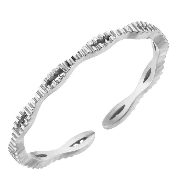 Dünner Ring silber wasserfest größenverstellbar Edelstahl