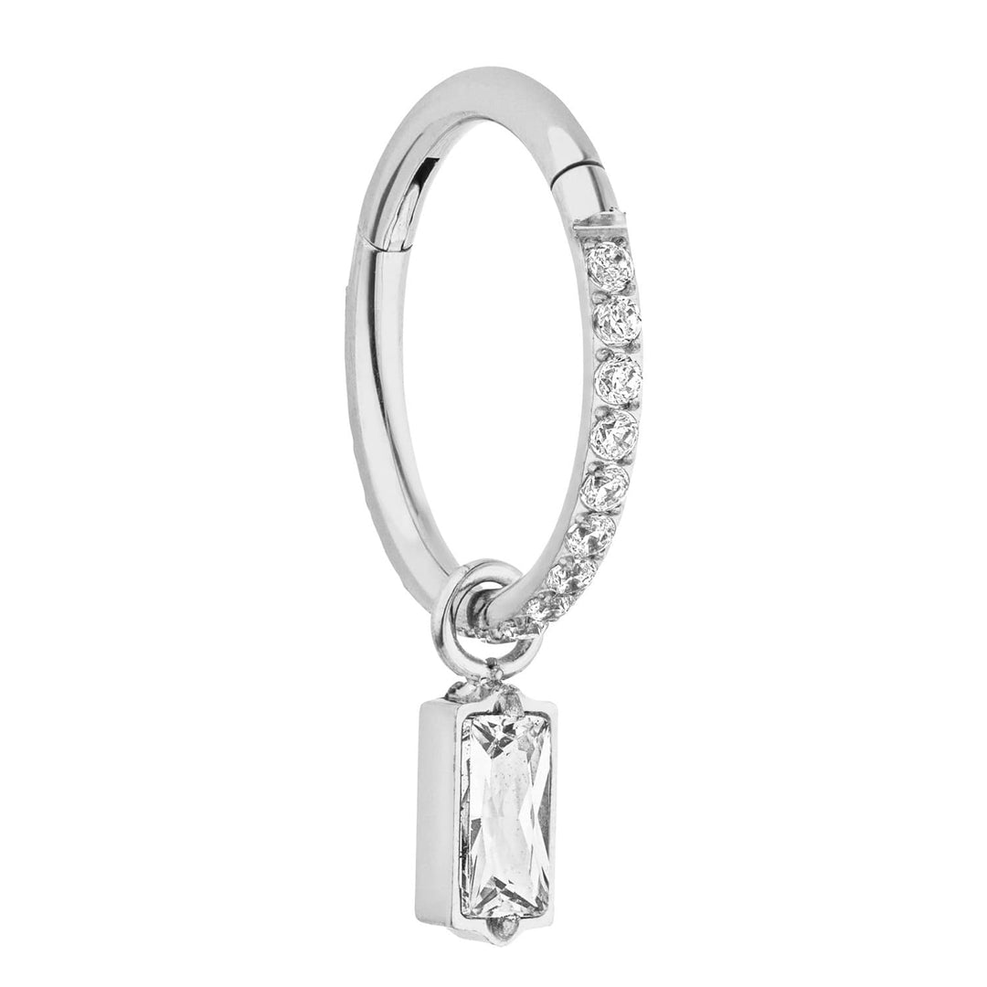 Helix Piercing Silber wasserfest Baguette Anhänger Glitzer