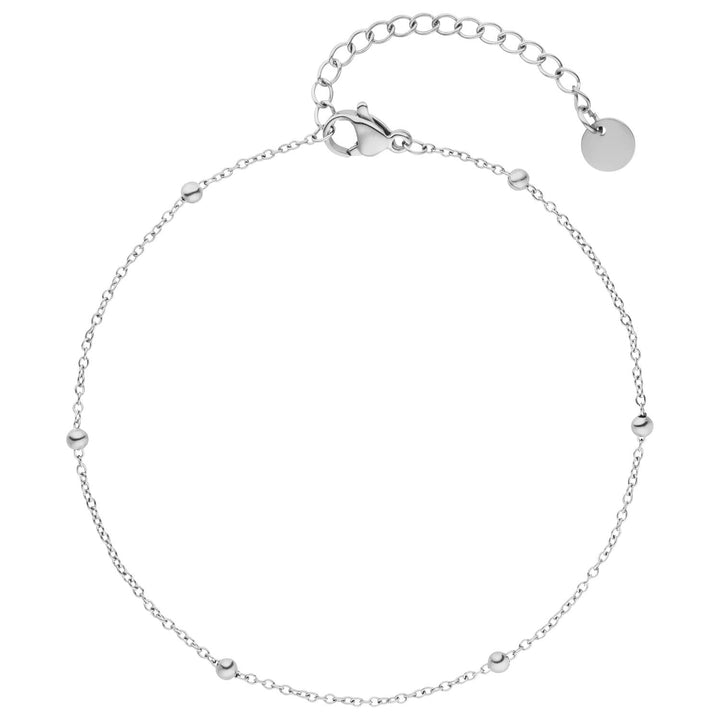 Fußkettchen mit Kugeln wasserfest Silber Kügelchen filigran