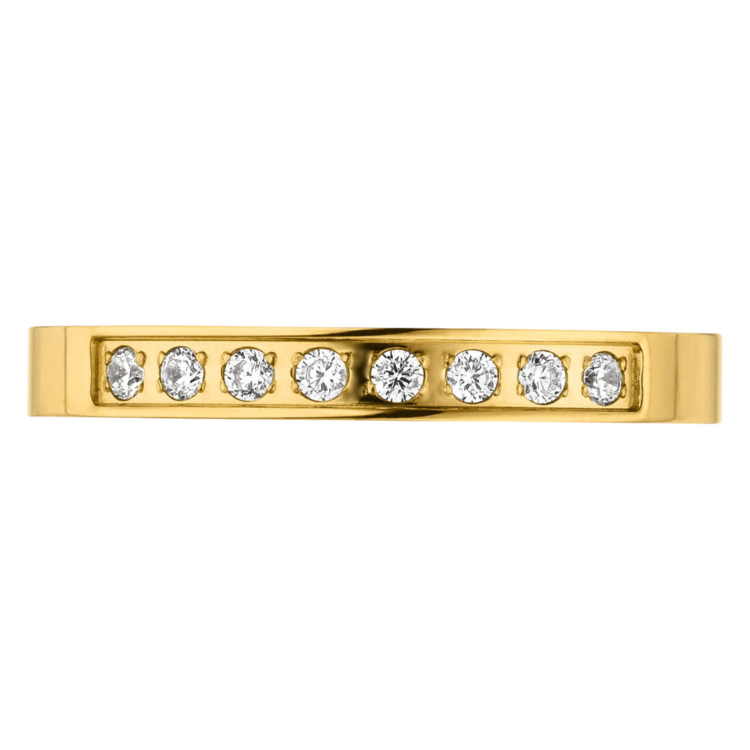 Zirkonia Ring Damen 18K vergoldet wasserfest 