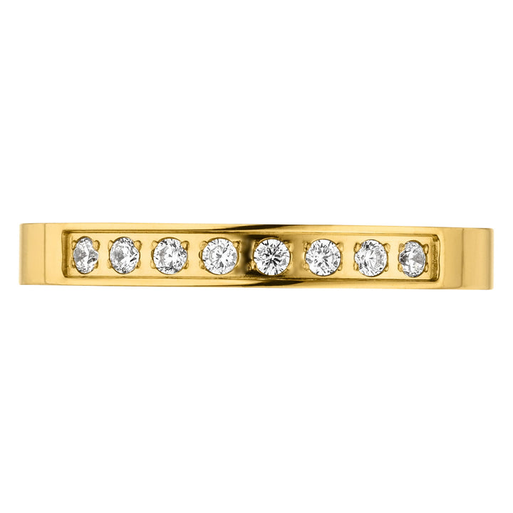 Zirkonia Ring Damen 18K vergoldet wasserfest 