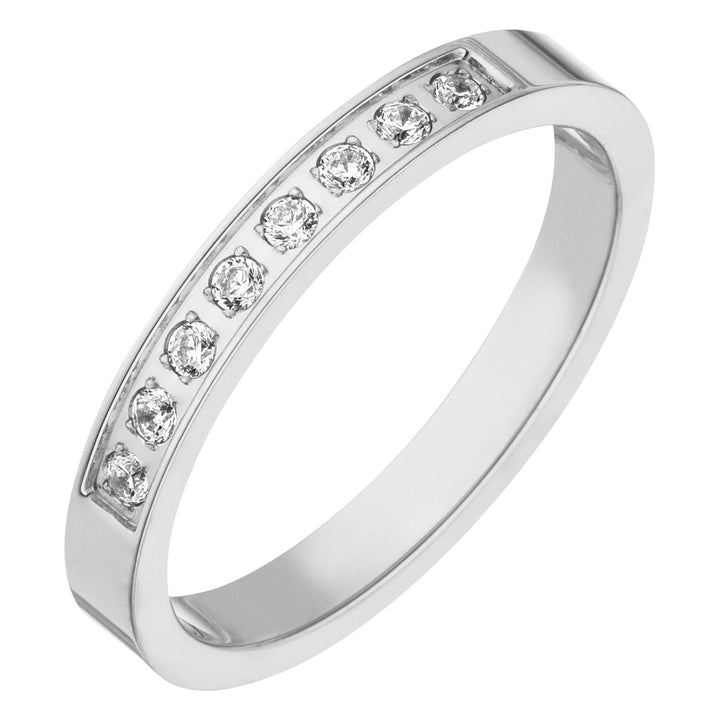 Zirkonia Ring aus Edelstahl in Silber wasserfest
