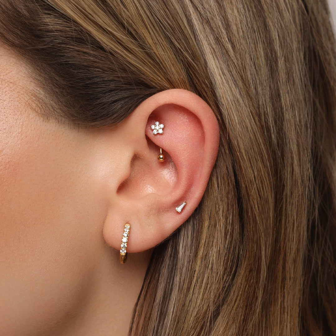 Blumen Piercing Rook wasserfest Chirurgenstahl 316L Ohrpiercing