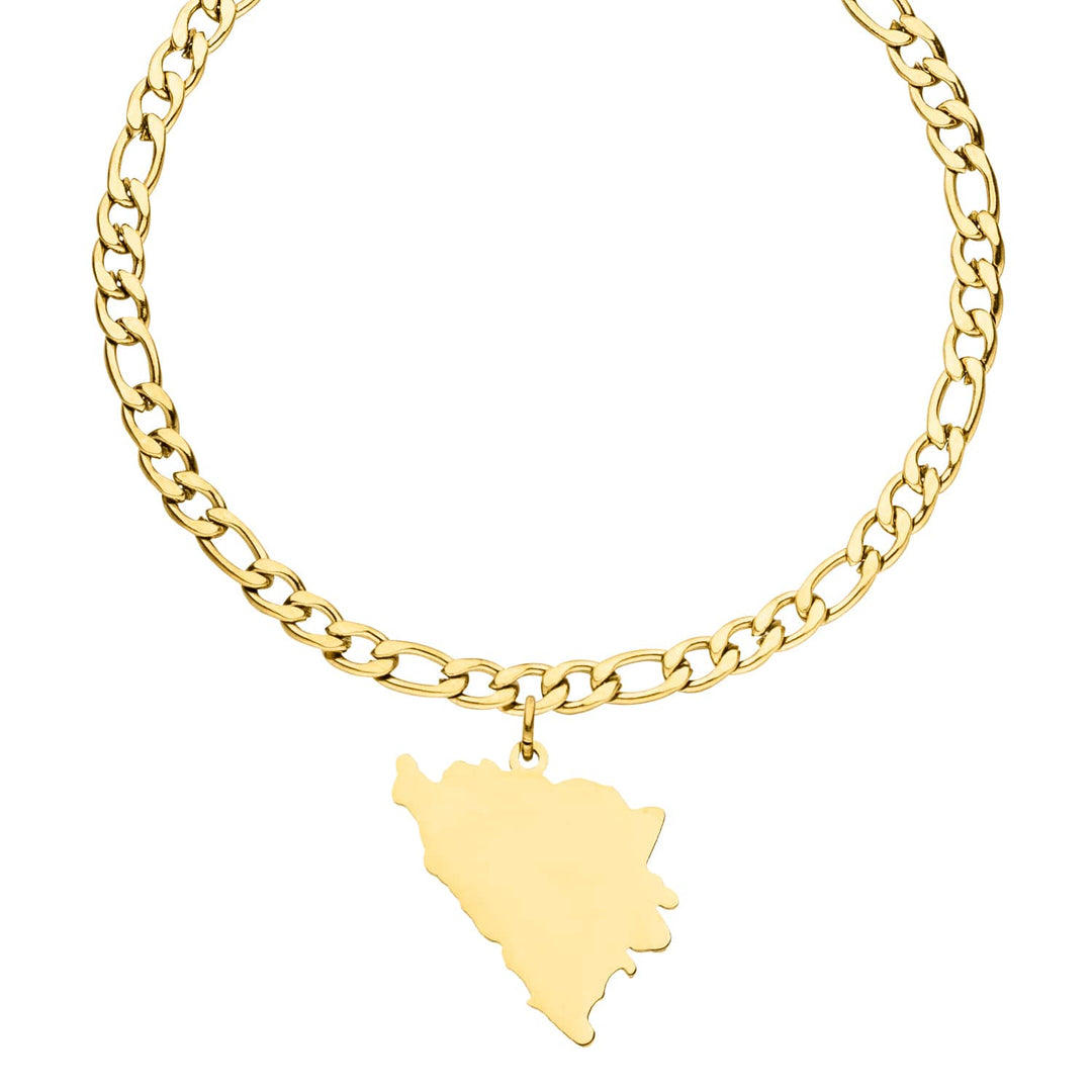 Bosnien Armband 18K vergoldet Bosnischer Landumriss