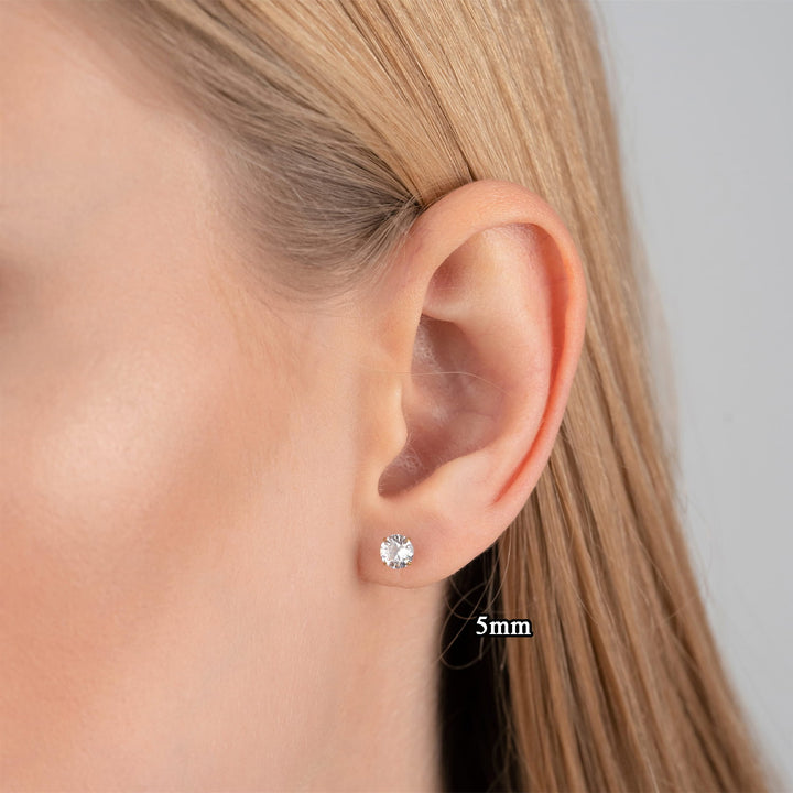 Zirkonia Ohrstecker 18K vergoldet wasserfest