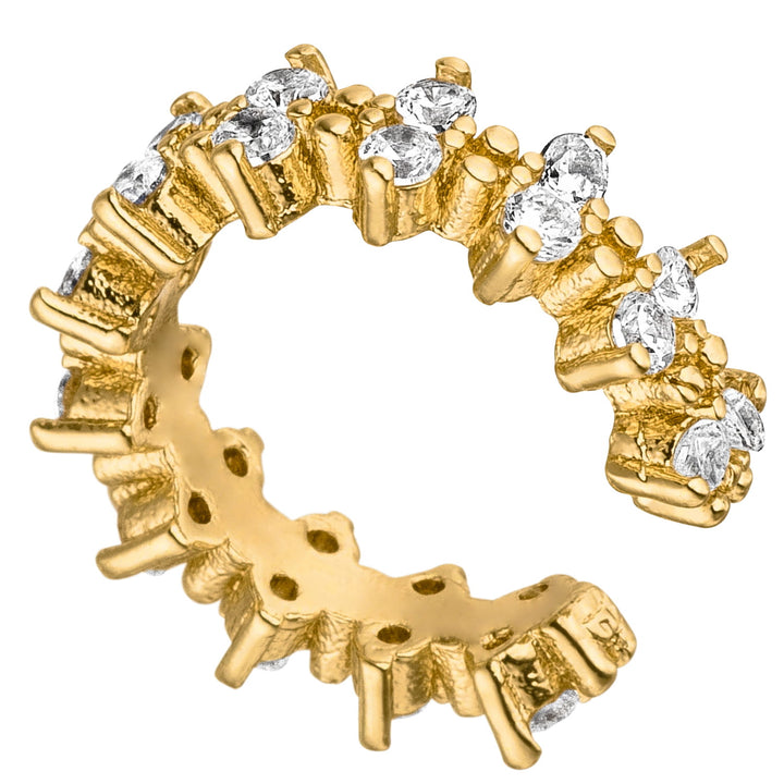 Zirkonia Ear Cuff 18K vergoldet Ohrklemme verstellbar