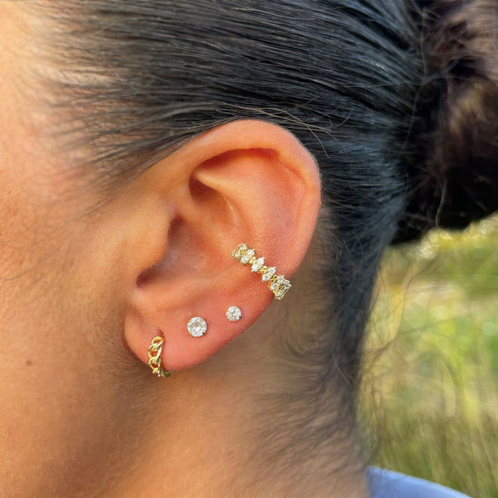 Ear Cuff gold Zirkonia Steine 18K vergoldet Ohrklemme
