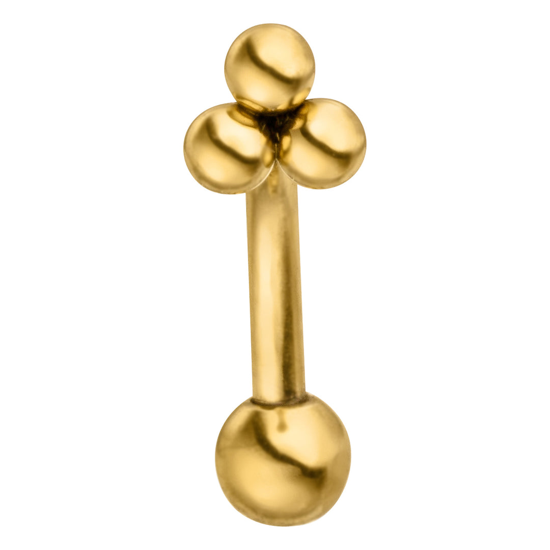 Kügelchen Piercing gold 316L Edelstahl Banane Rook