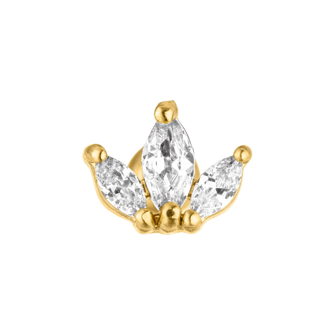 Lotus Piercing gold Zirkonia 18K vergoldet