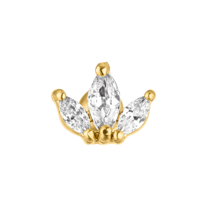 Lotus Piercing gold Zirkonia 18K vergoldet