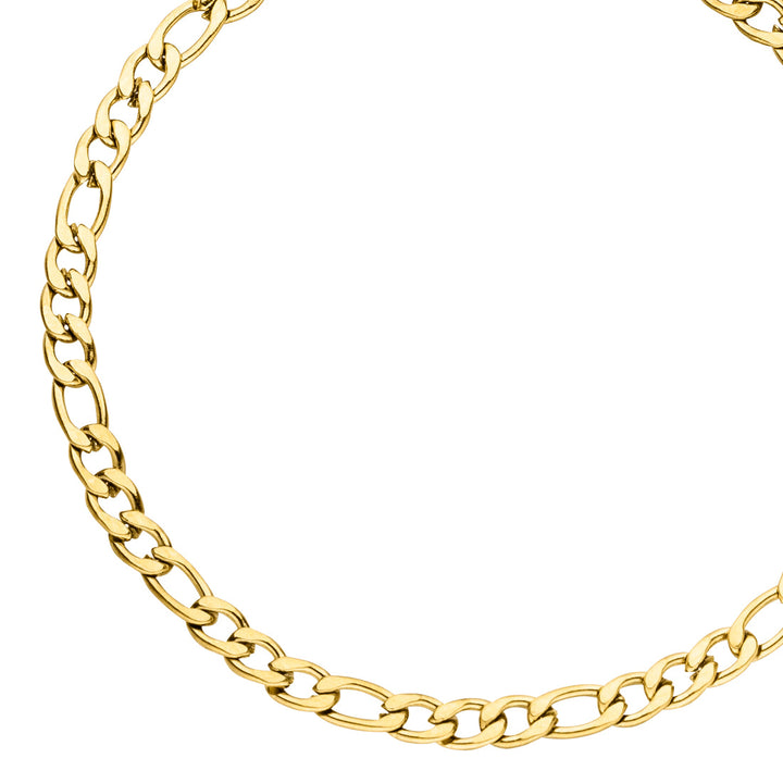 Figaro Fußkettchen Gold Edelstahl vergoldet wasserfest Fußkette