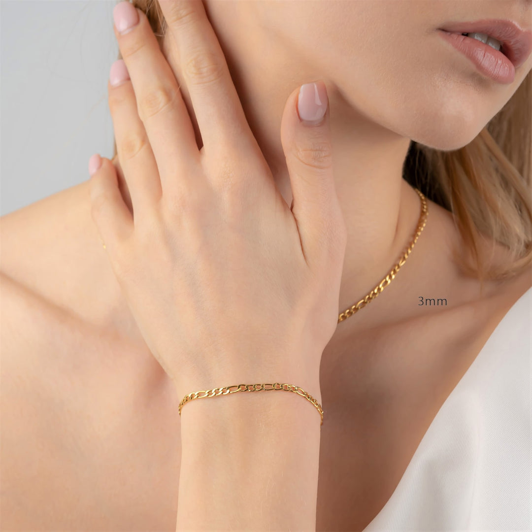 Klassische Kette dezent 18K vergoldet Figaro