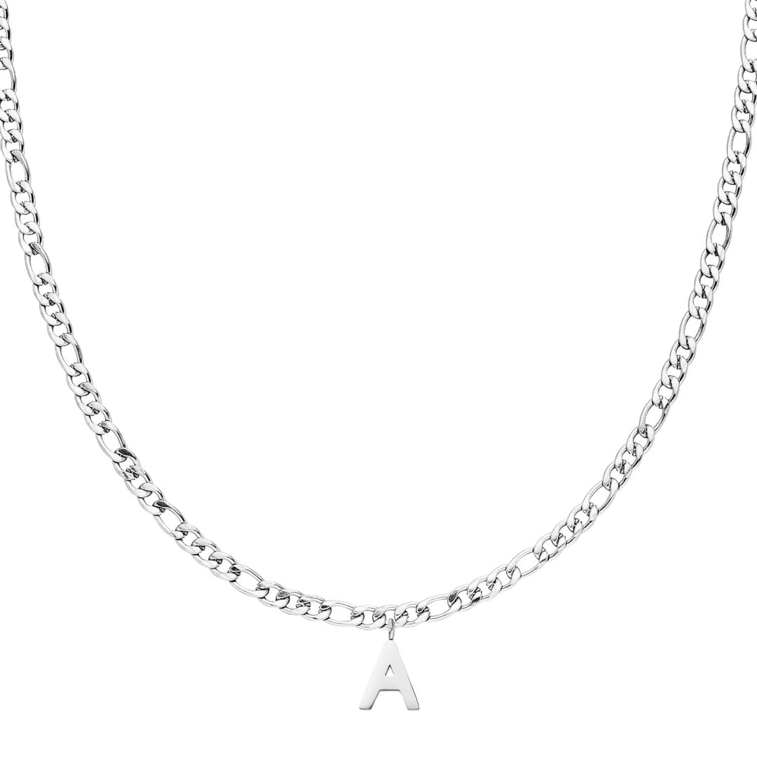 Kette mit Buchstaben Silber Figaro ohne Zirkonia