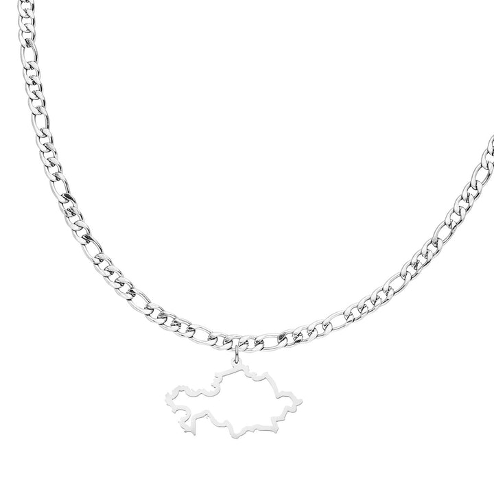 Kasachstan Landumriss Kette silber Kasachische Länderkette