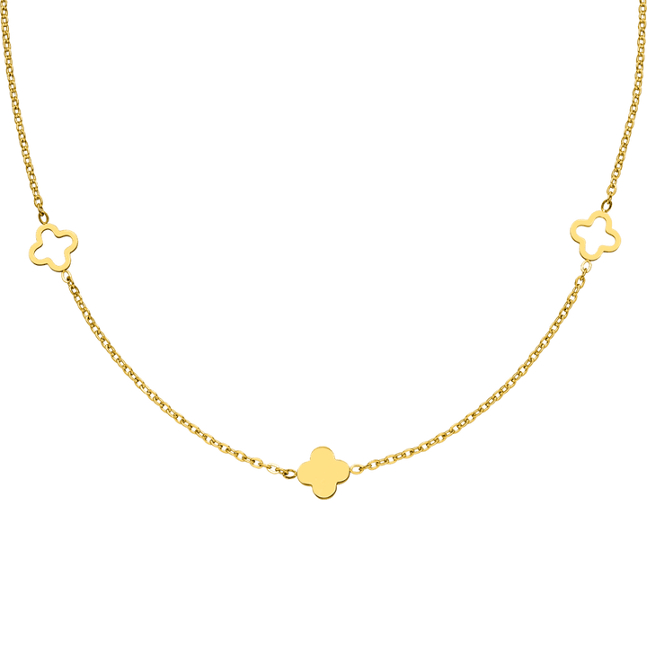 Clover Kette mit Kleeblätter 18K vergoldet wasserfest