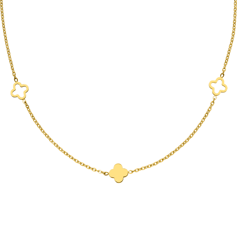 Clover Kette mit Kleeblätter 18K vergoldet wasserfest