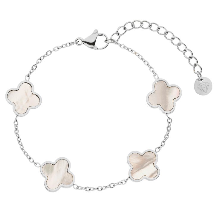 Clover Armband Silber Perlmutt wasserfest Armkettchen