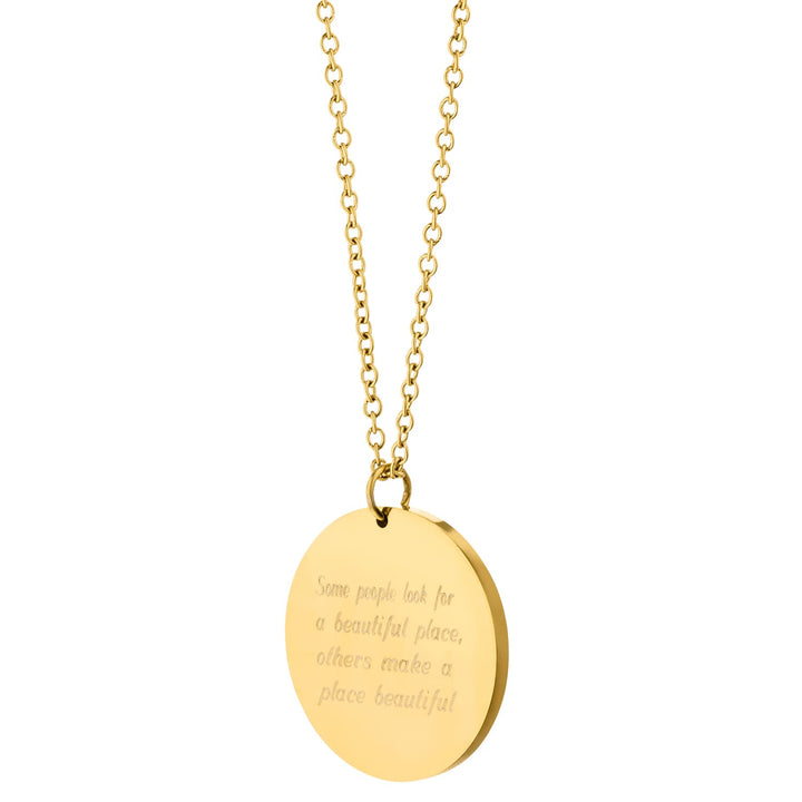 Kreis Anhänger Kette graviert personalisiert gold wasserfest