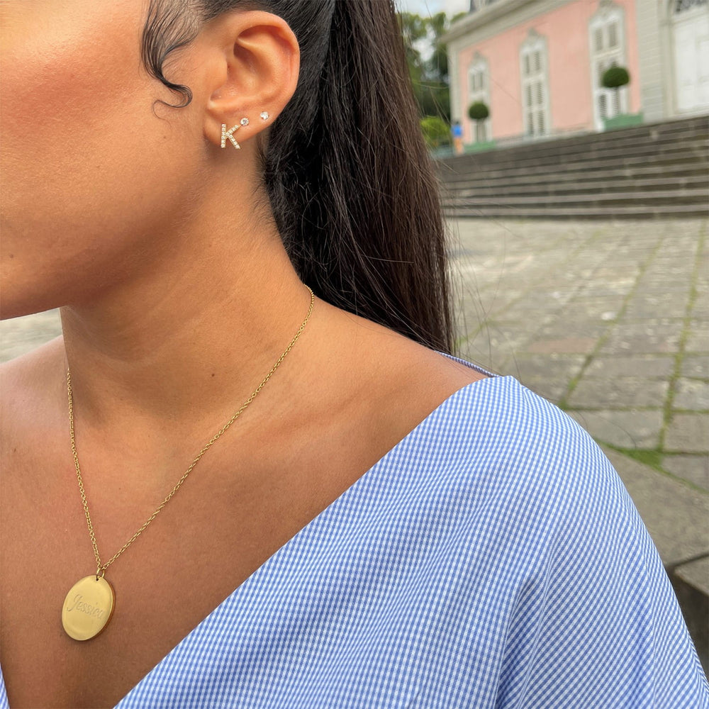 Plättchen Halskette rund mit Gravur personalisiert