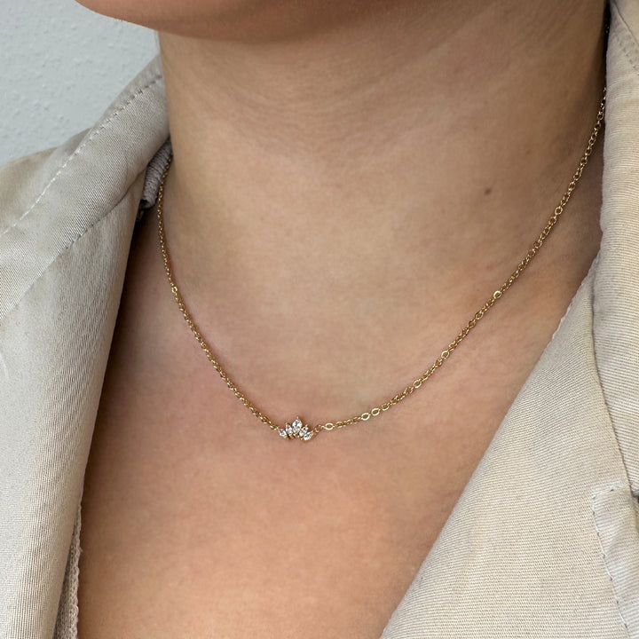 Damen Halskette Chirurgenstahl 18K vergoldet wasserfest