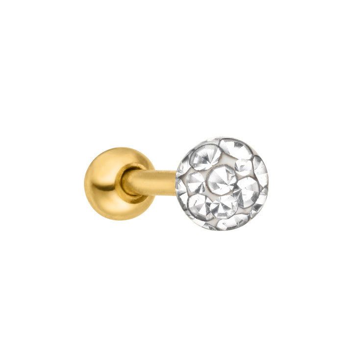 Zirkonia Piercing Chirurgenstahl 18K vergoldet Kugel hautfreundlich