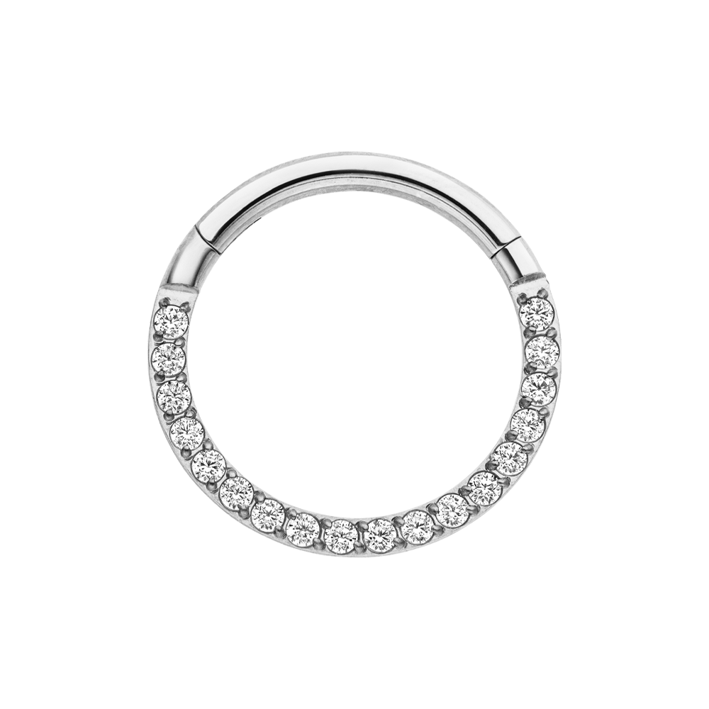 Zirkonia Clicker Piercing Silber Chirurgenstahl Segmentring