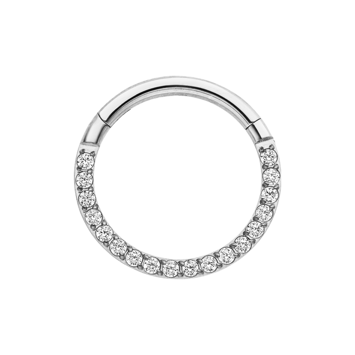 Zirkonia Clicker Piercing Silber Chirurgenstahl Segmentring
