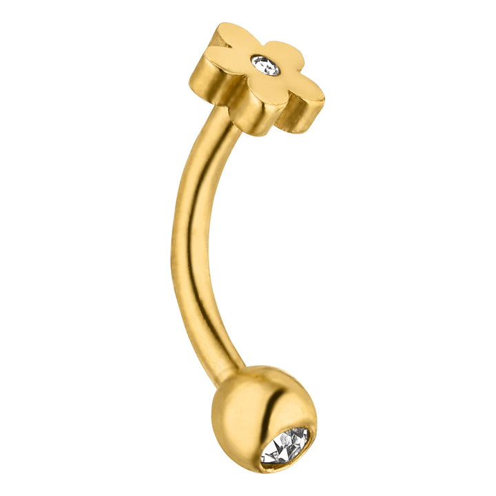 Blumen Piercing Rook  8mm Gold wasserfest