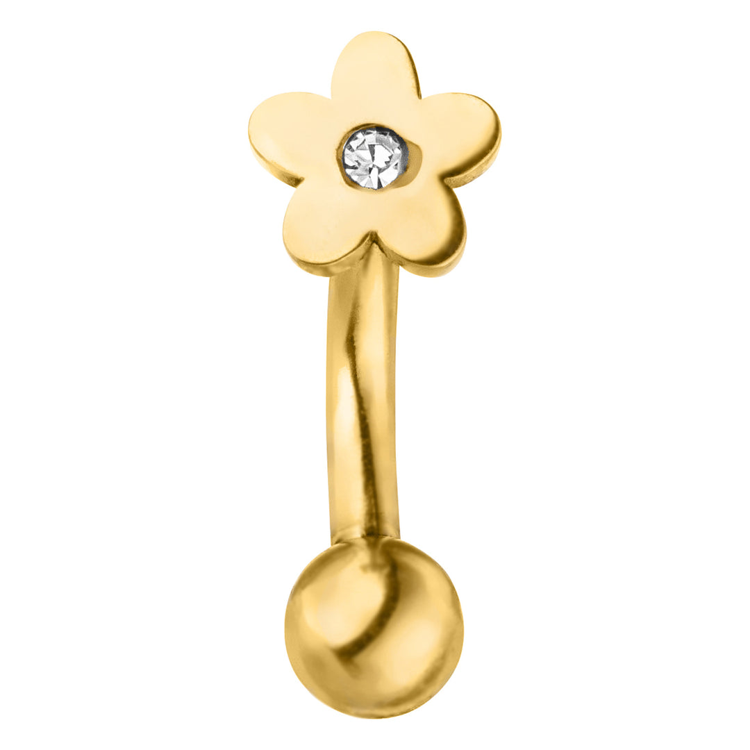 Blumenpiercing gold Rook 18K vergoldet Chirurgenstahl