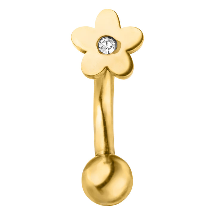 Blumenpiercing gold Rook 18K vergoldet Chirurgenstahl