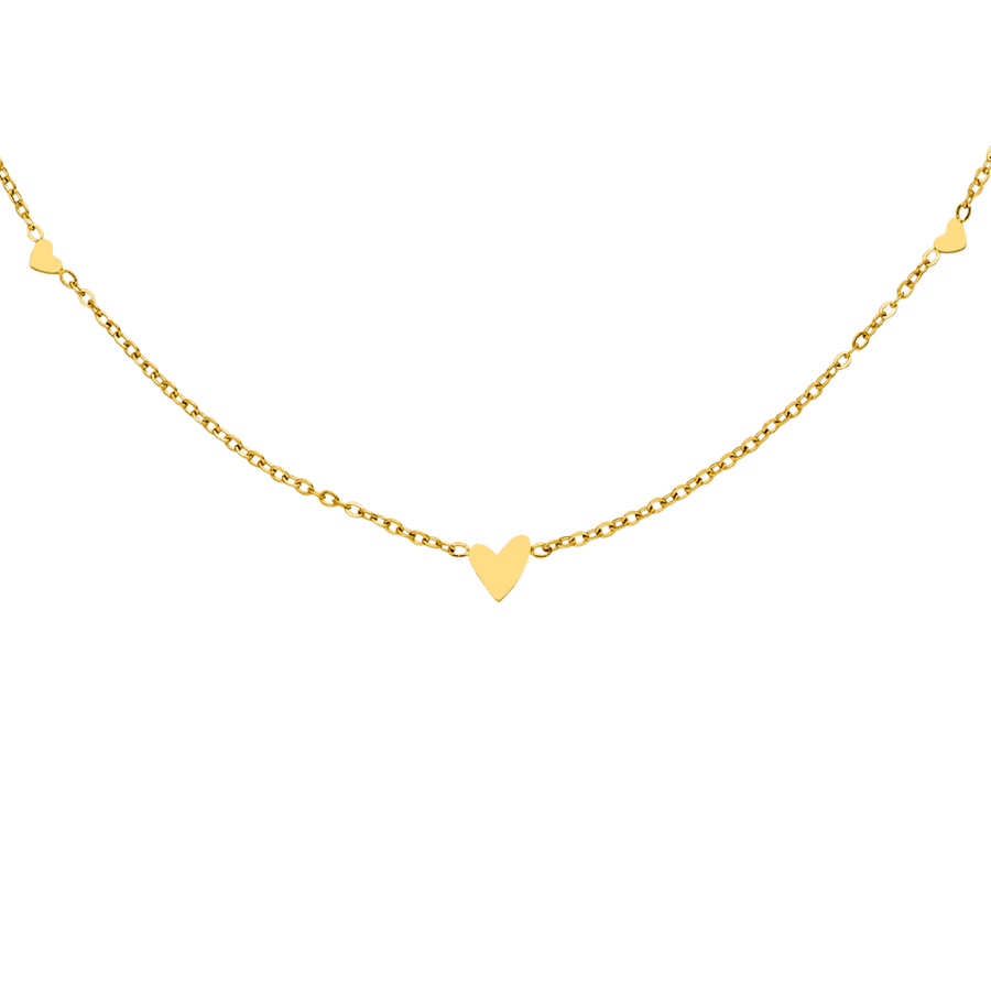 Kette mit Herzchen wasserfest 18K vergoldet Herzkette