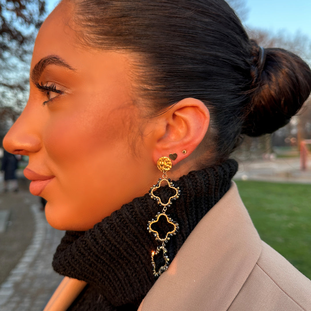 Ohrstecker in Herz Form 18K vergoldet schlicht