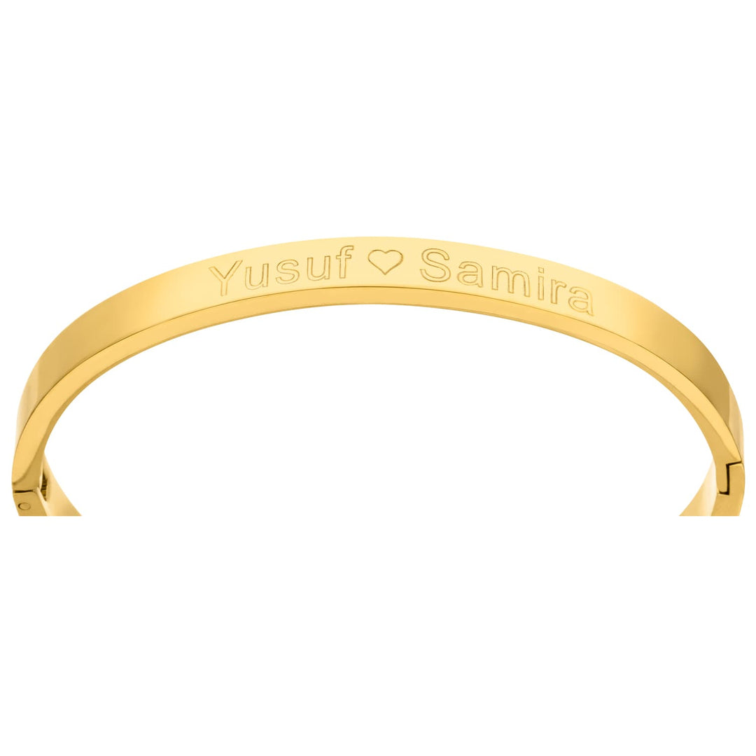 Personalisierter Armreif mit Gravur 18K vergoldet wasserfest