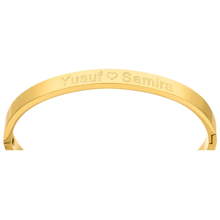 Personalisierter Armreif mit Gravur 18K vergoldet wasserfest
