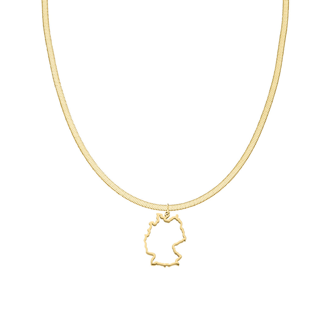 Deutschland Landumriss Kette Sleek gold Länderkette 18K vergoldet
