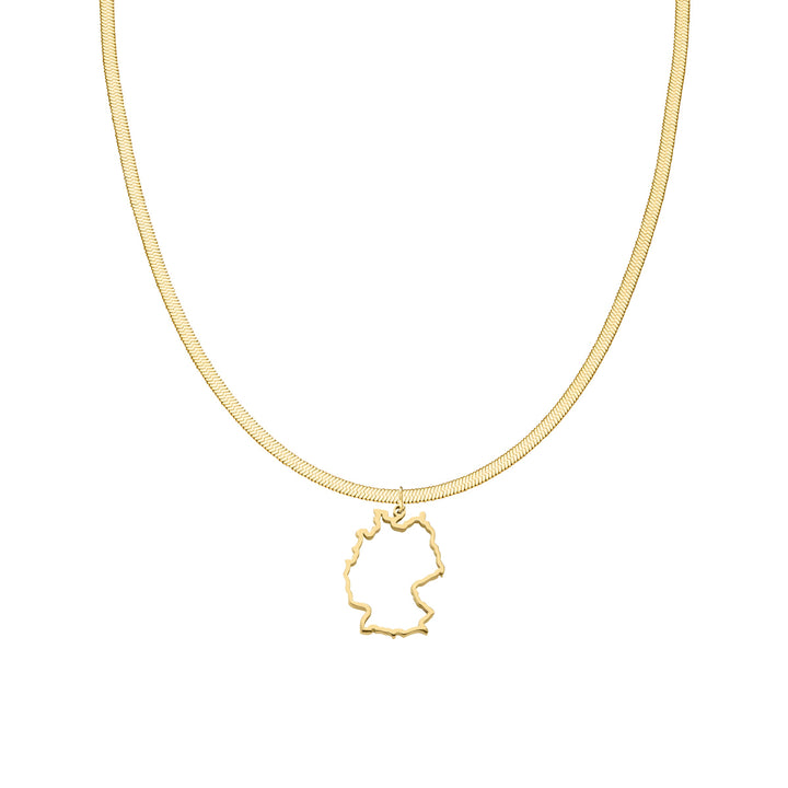 Deutschland Landumriss Kette Sleek gold Länderkette 18K vergoldet
