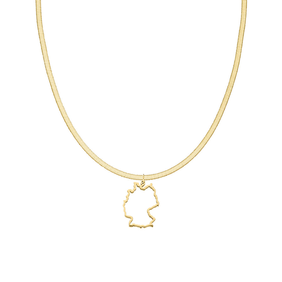 Deutschland Landumriss Kette Sleek gold Länderkette 18K vergoldet