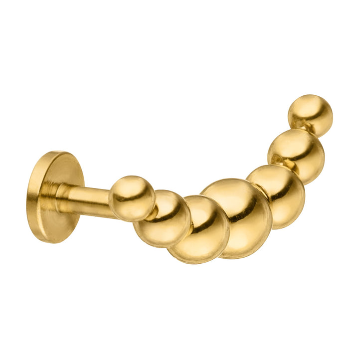 Kügelchen Piercing gold mehrere Kugeln 18K vergoldet Flachpiercing