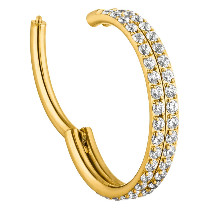 wasserfestes Piercing Titan 18K vergoldet Glitzer Clicker