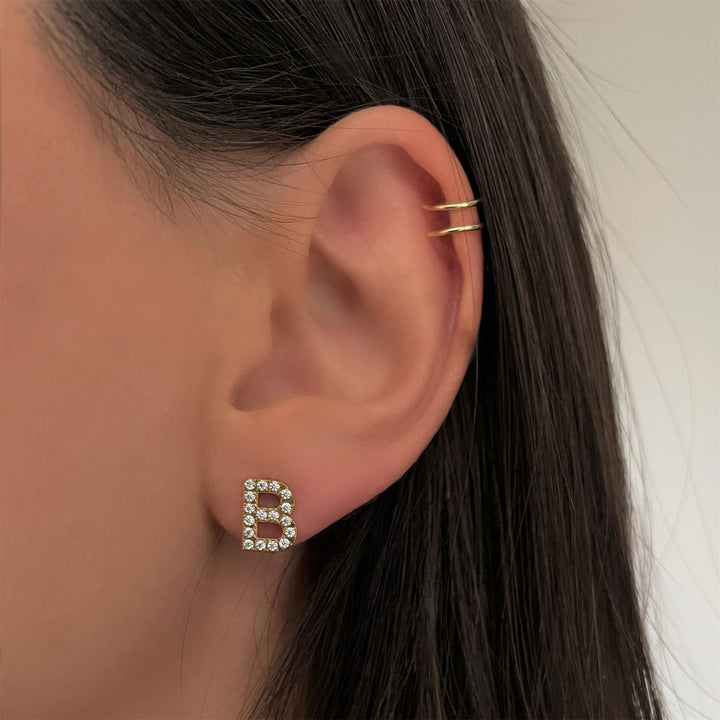 Doppel Ear Cuff Echtsilber 925er 14K vergoldet 